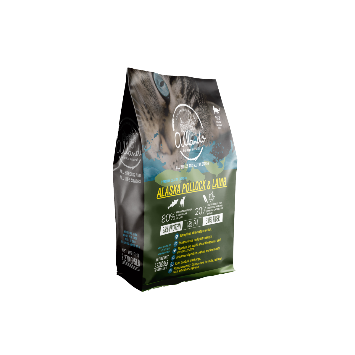 【Allando】Natural Grain-Free Cat Food/Chicken+Turkey+Duck 