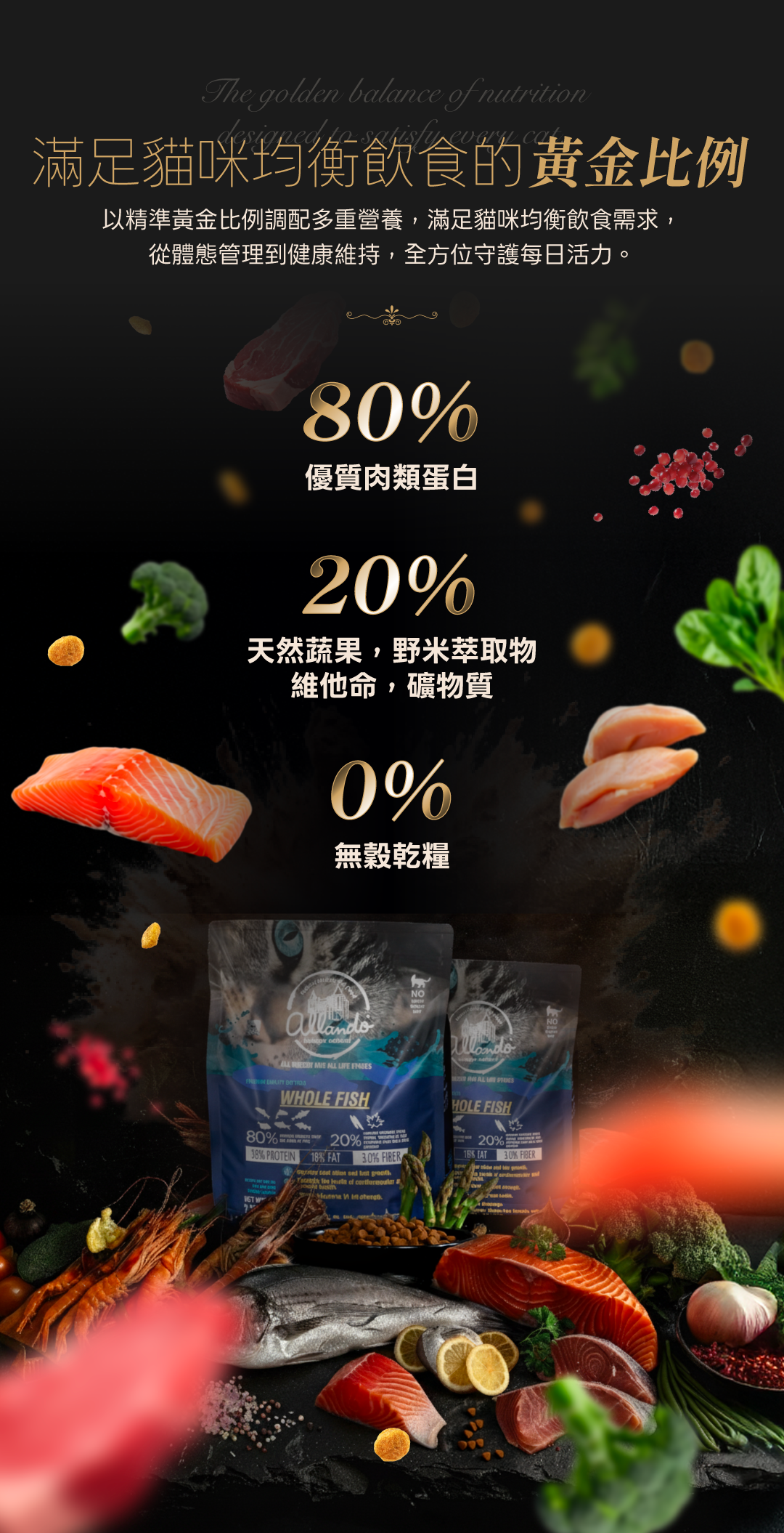 奧藍多貓飼料肉類蔬果比例說明