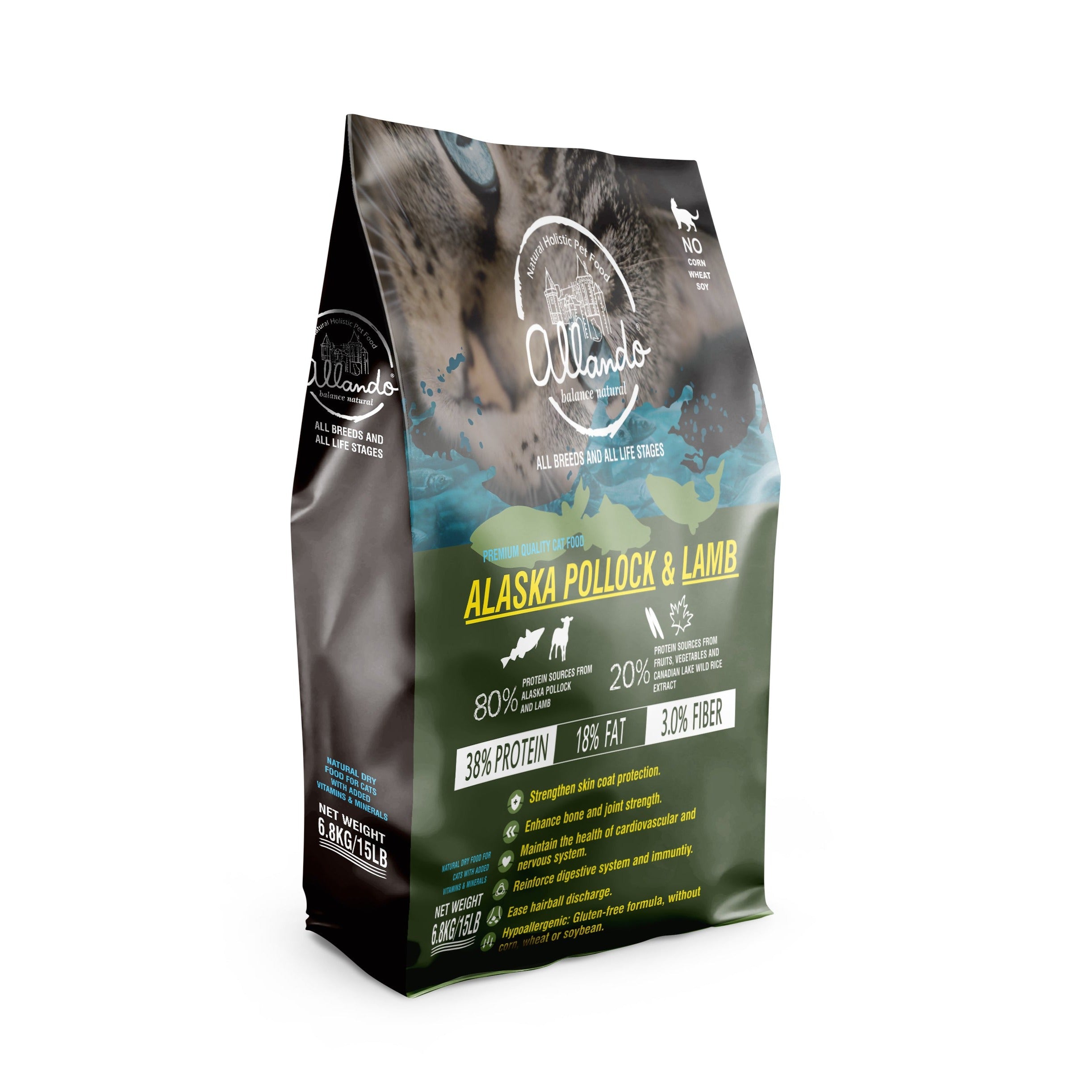 [Allando] Natural Grain-Free Cat Food/Alaska Cod + Lamb 